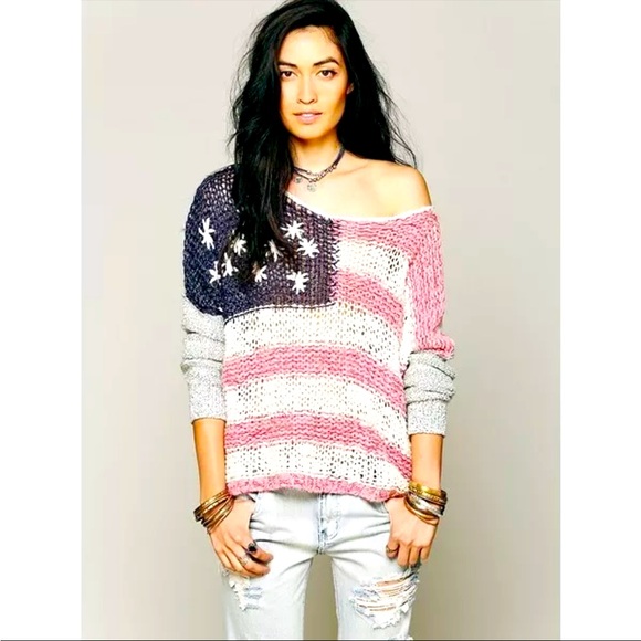 Free People Sweaters - Free People American Flag Sweater